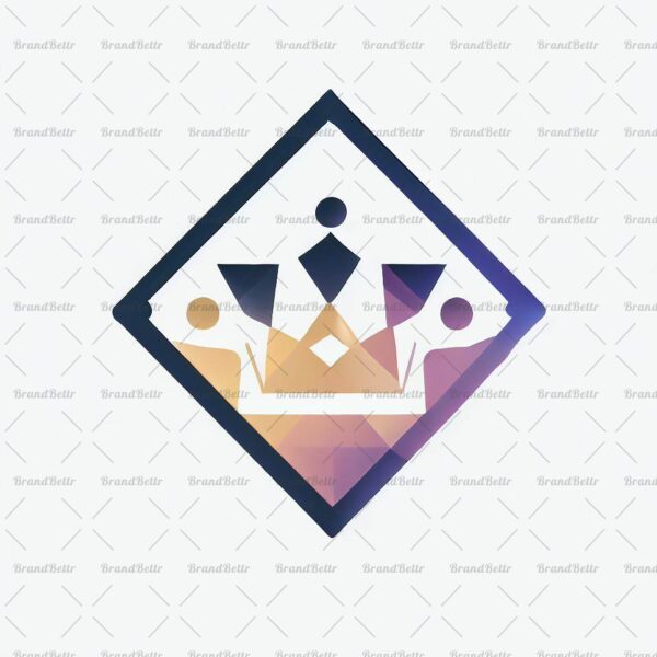 Geometrischer Diamant und Krone